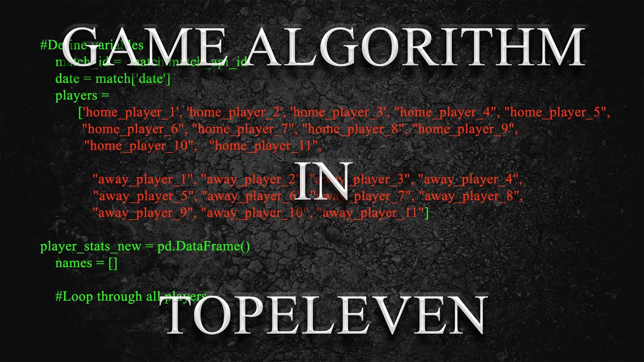 Game Algorithm TopEleven