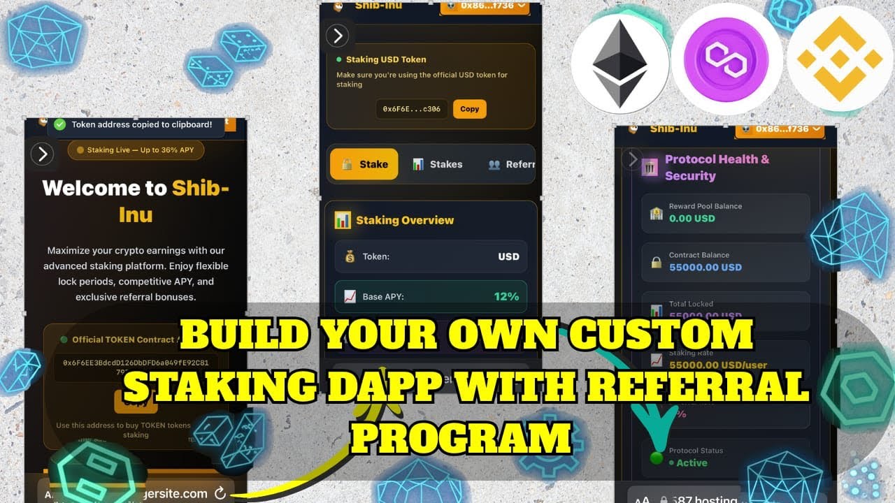 Build a Staking dapp with a referral program and admin dashboard! #sourcecode 