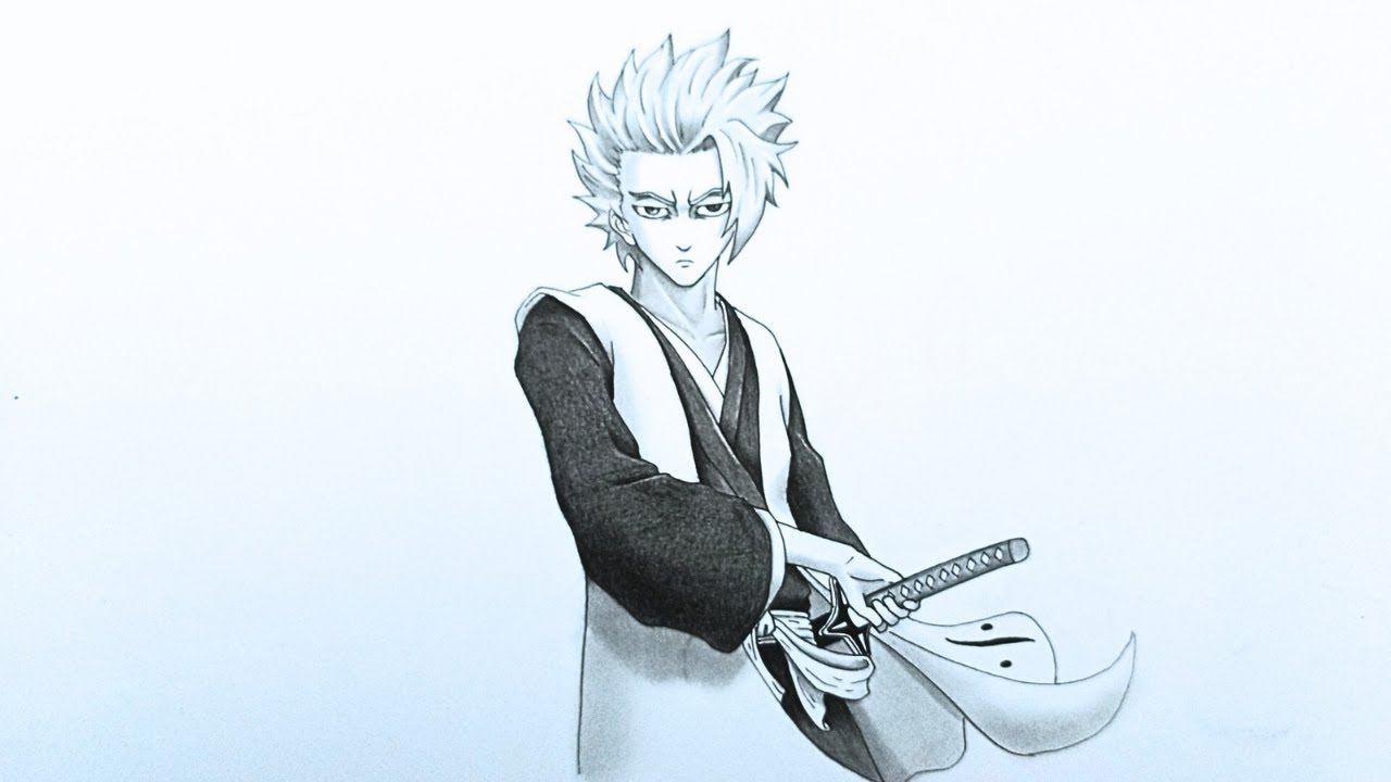 How to draw Toshiro Hitsugaya from Bleach | tutorial shading
