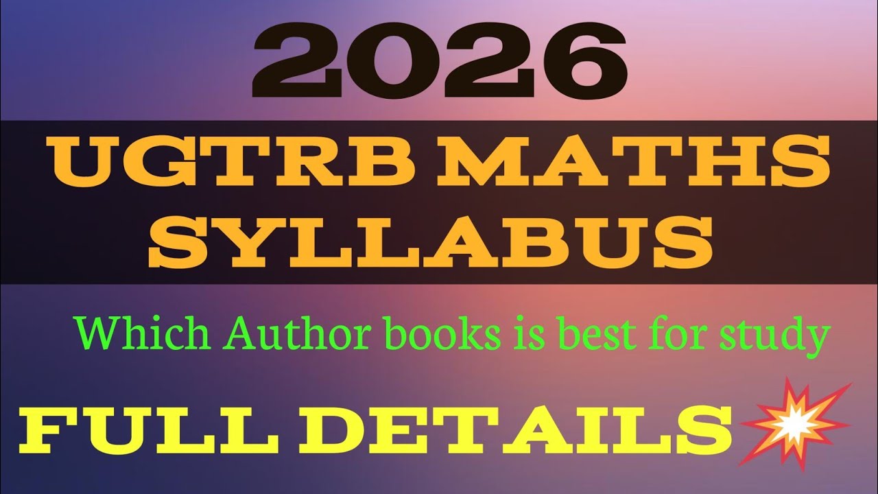 UGTRB MATHS SYLLABUS | which author book is best  and which topic have weightage @AadhiranAcademy 