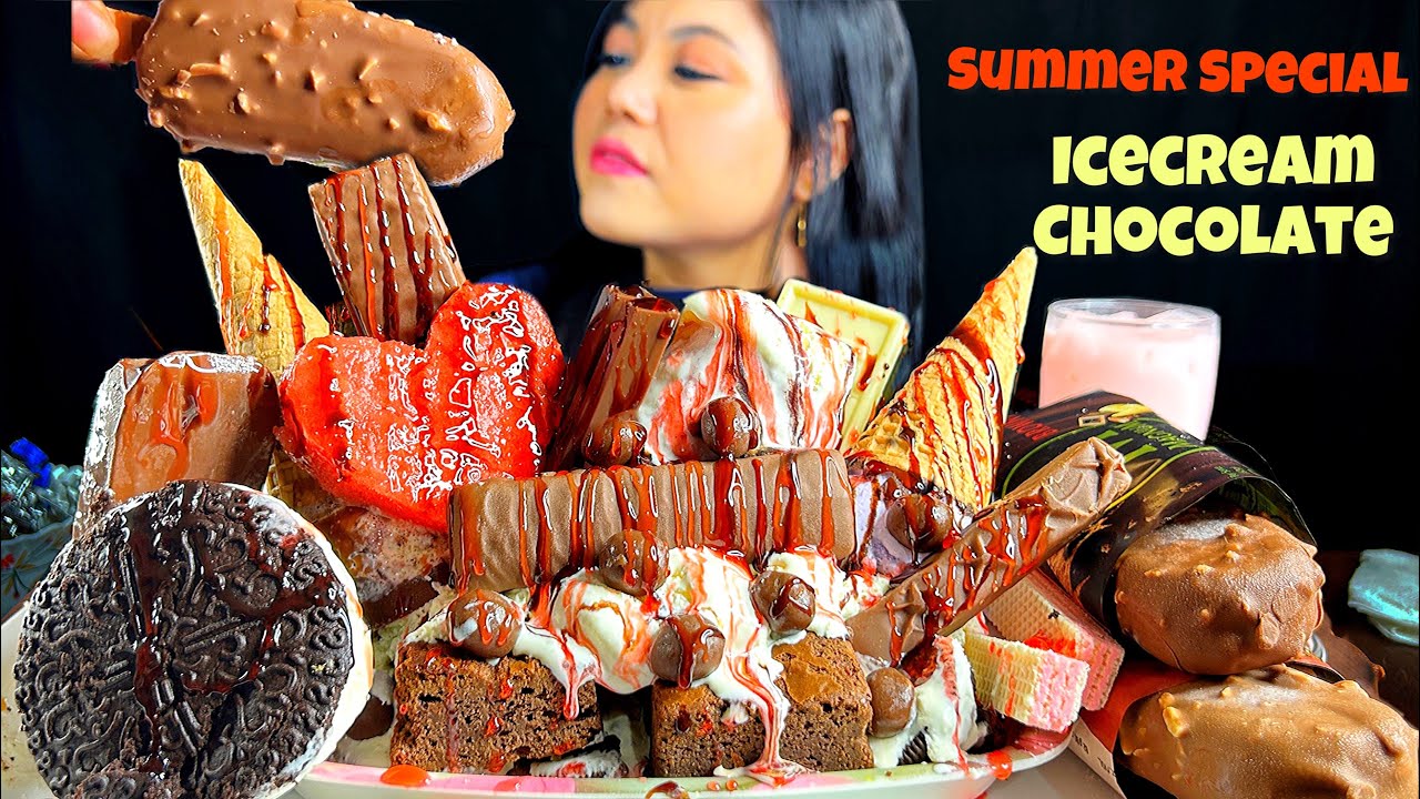 EATING CHOCOLATE ICECREAM SUNDAE | ICECREAM EATING CHALLENGE ASMR | MAGNUM | MUKBANG ASMR | DESSERT