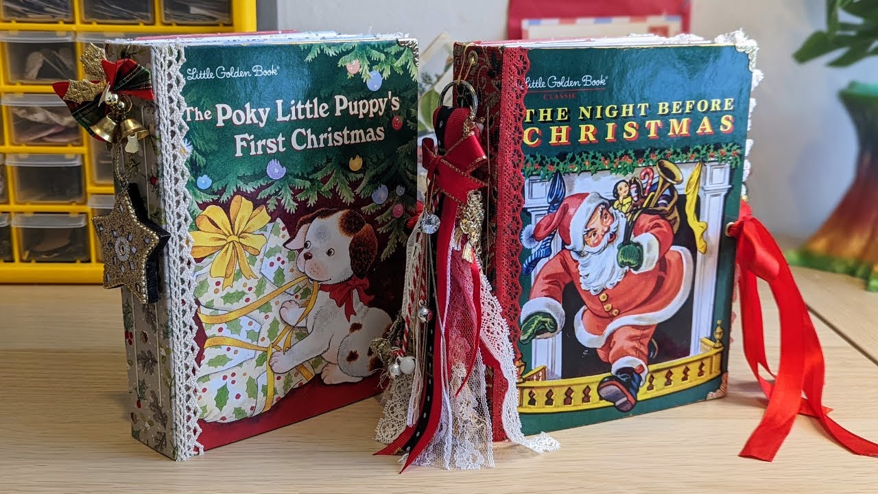 🌟 The Night Before Christmas 🌟 Little Golden Book Junk Journal Flip Through *SOLD*