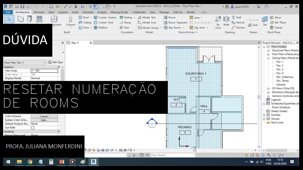 REVIT 2020 - COMO REINICIAR A NUMERAÇÃO DE AMBIENTES/ROOMS