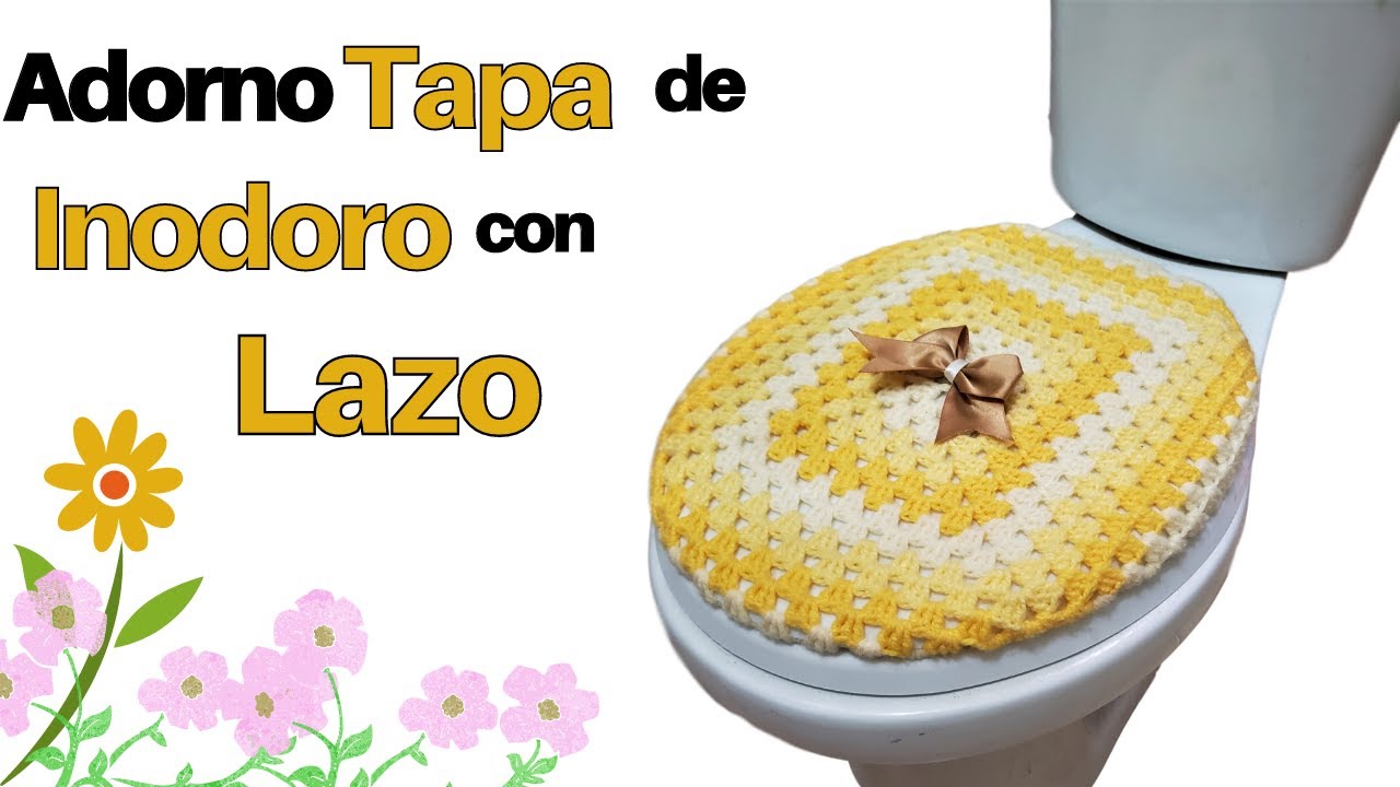🌈 Forro de Tapa de Inodoro a Crochet con Lazo Fácil y Rápido ✅ Tejidos a Crochet para Principiantes