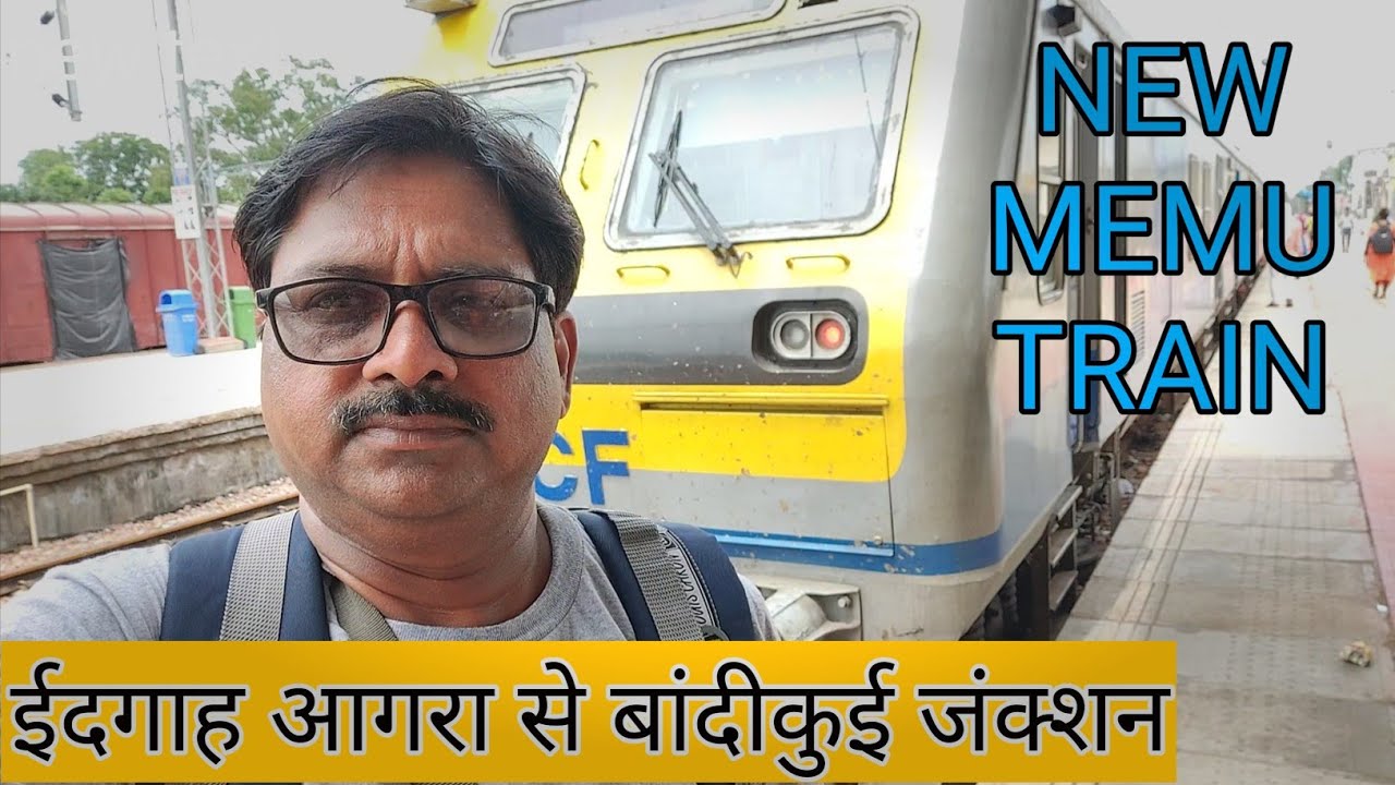 MEMU TRAIN JOURNEY IDGAH AGRA TO BANDIKUI JUNCTION - chandra vlogs