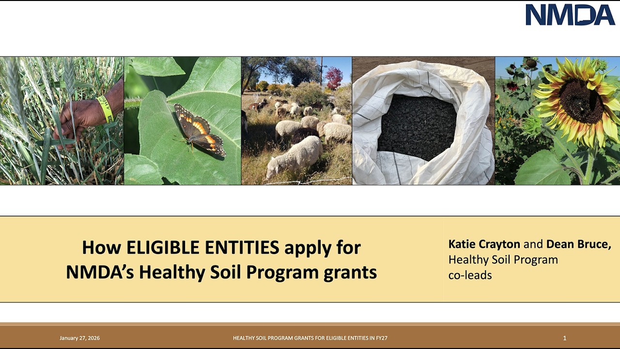 NMDA's Healthy Soil Program Grant Application Demo for Eligible Entities -January 2026