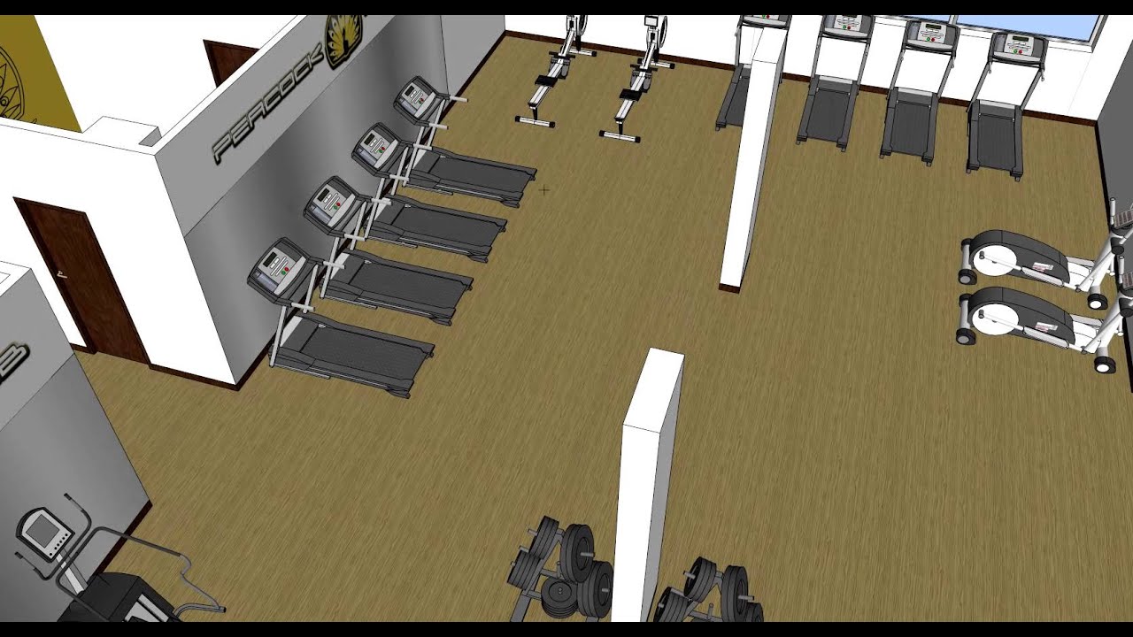 Vista 3D Palestra Peacock Club - zona Talenti - Roma