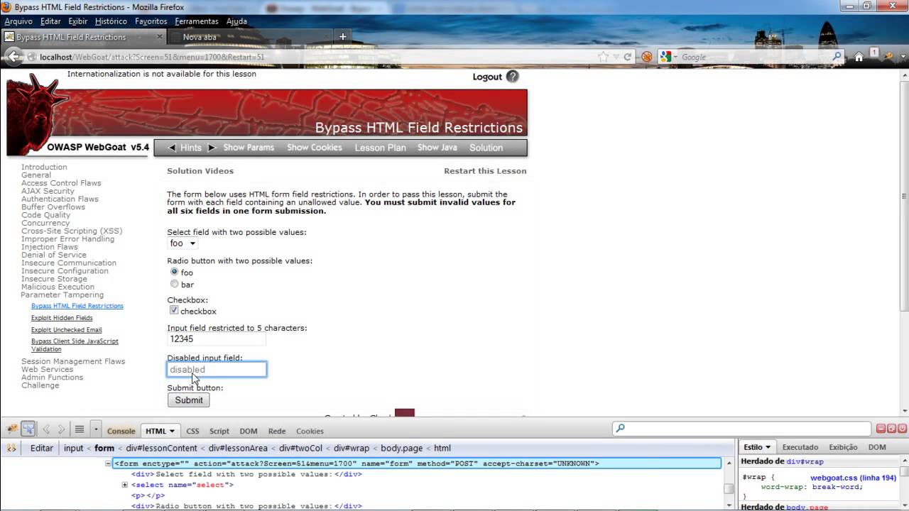 Bypass HTML Field Restrictions