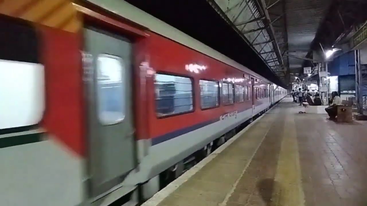 Brand New LHB 12134 KR ROCKET Arrival and departure from ratnagiri railway station