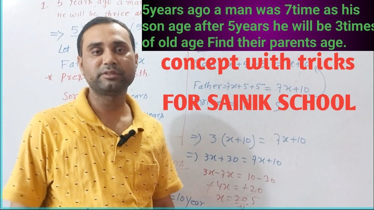  Years ago Aman was 7time as his son's age after 5year he will be 3times of his son's age find 