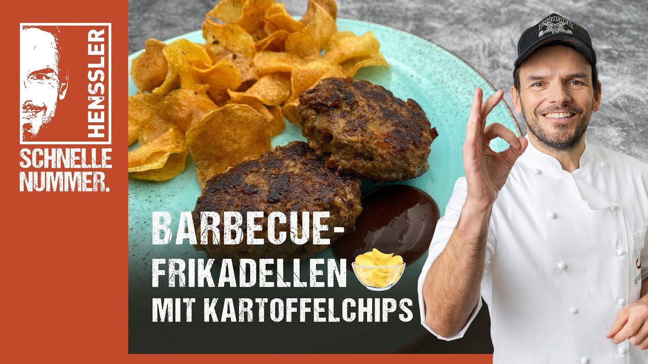 Schnelles Barbecue-Frikadellen mit Kartoffelchips Rezept von Steffen Henssler