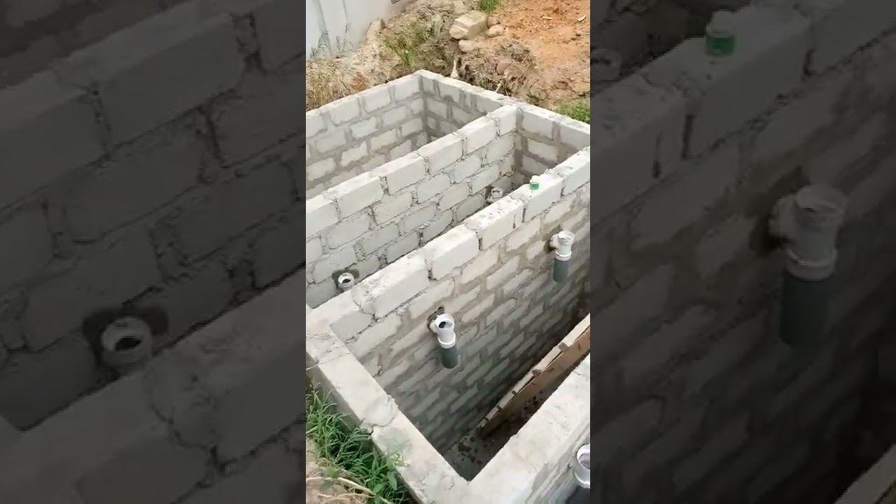 BUILDING in GHANA  septic tank design with it plumbing work to
