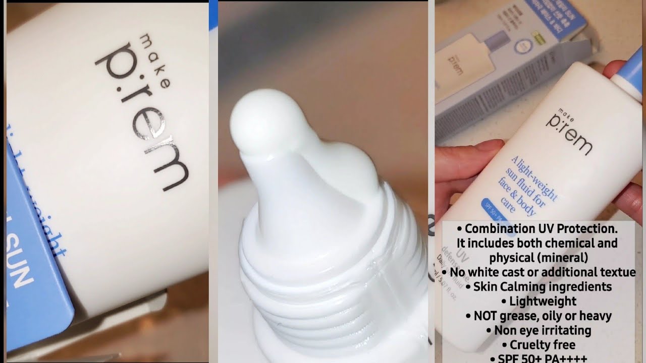 MAKE P:REM LIGHT-WEIGHT CALMING SUNSCREEN FOR FACE/BODY SPF 50-UV Defense Me #shorts