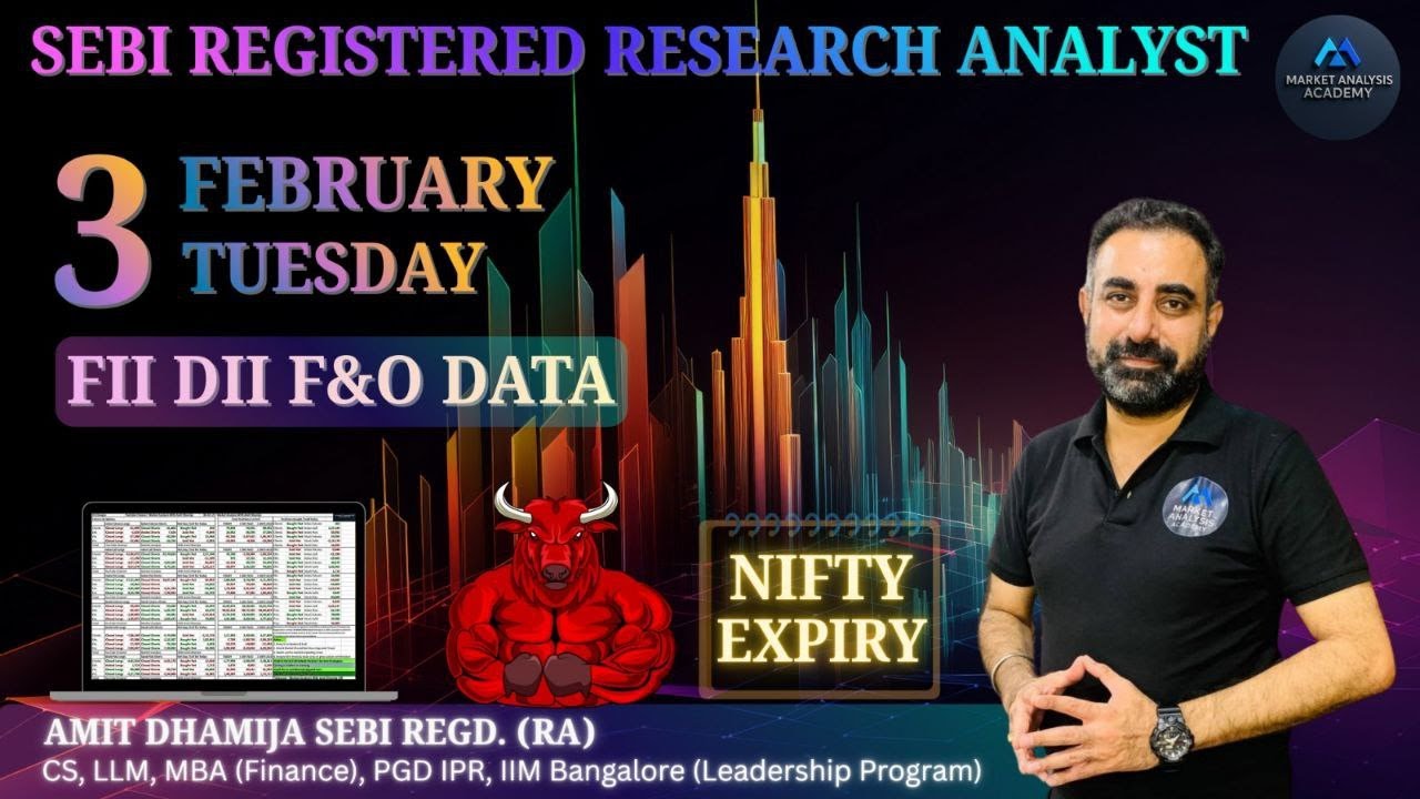 FII DII F&O DATA  Nifty Expiry BankNifty Sensex Prediction Tomorrow Tuesday 3 February 26