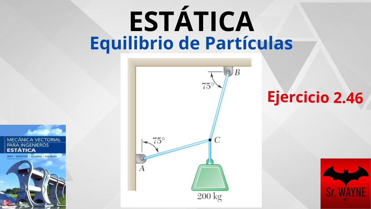 ESTÁTICA: Equilibrio de Partículas | Ejercicio 2.46 Beer and Johnston 9 ed.