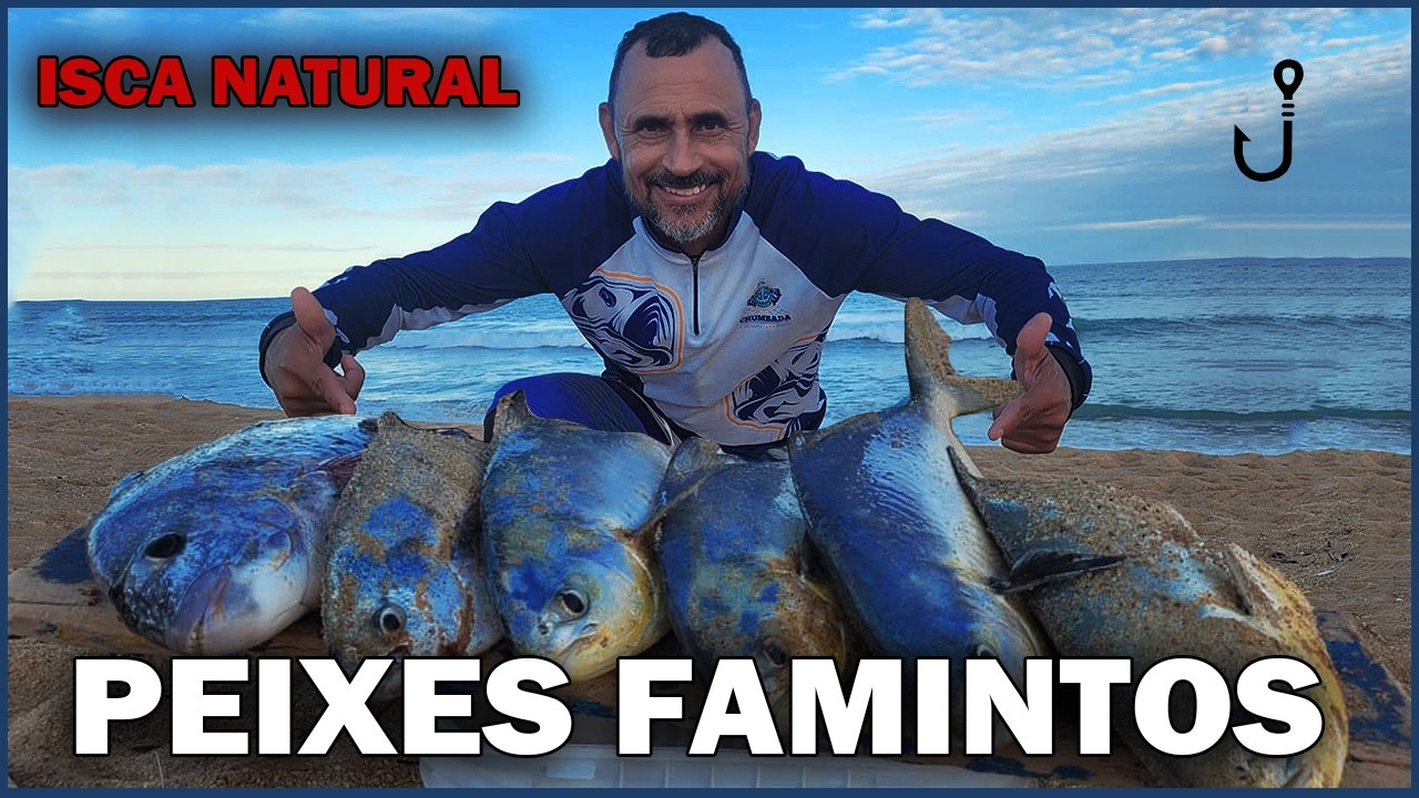 VERDADEIRO CARDUME de PEIXES FAMINTOS | Pescaria na Praia com Isca Natural