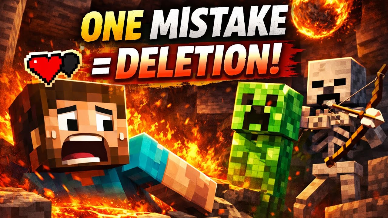 Hardcore Minecraft: ONE MISTAKE = WORLD DELETED