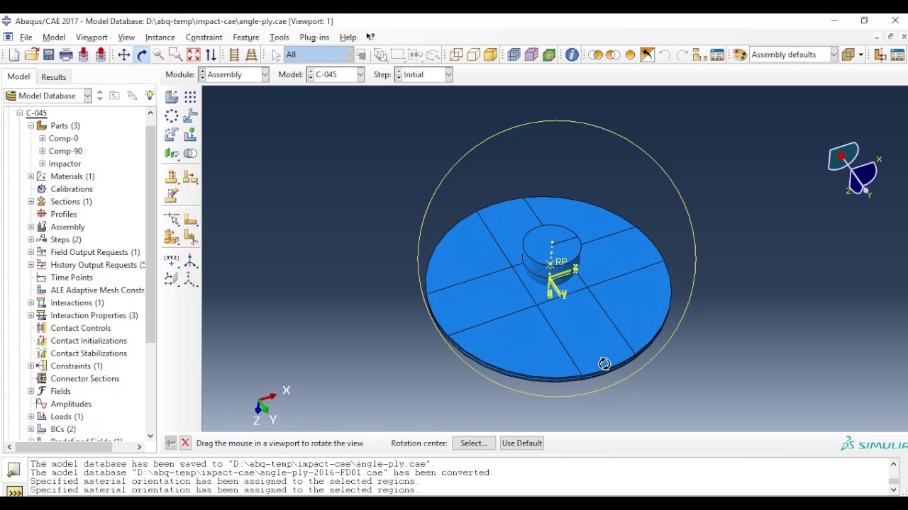 Drop weight impact with VUMAT: Modeling and discussion
