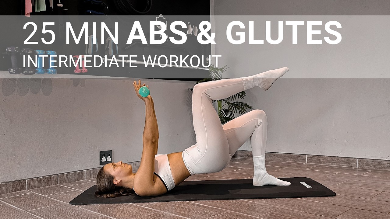 Intermediate Pilates-Inspired Dumbbell Workout | Core & Glutes | 25 Minutes