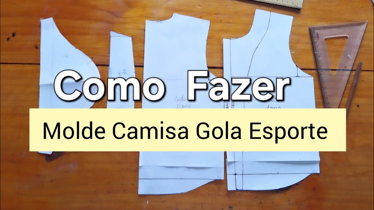 Como Fazer Modelagem Camisa GOLA ESPORTE ( Mauricinho). com moldes prontos