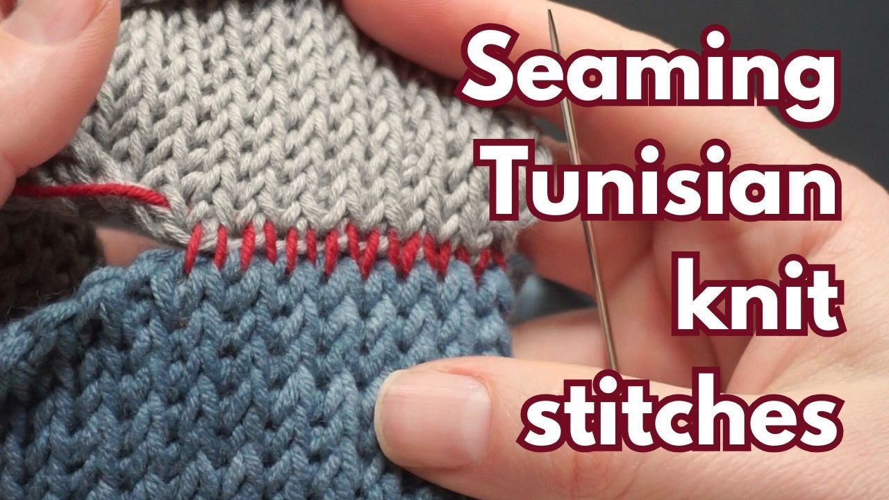 How to sew Tunisian knit stitch rows together - Tks horizontal seam