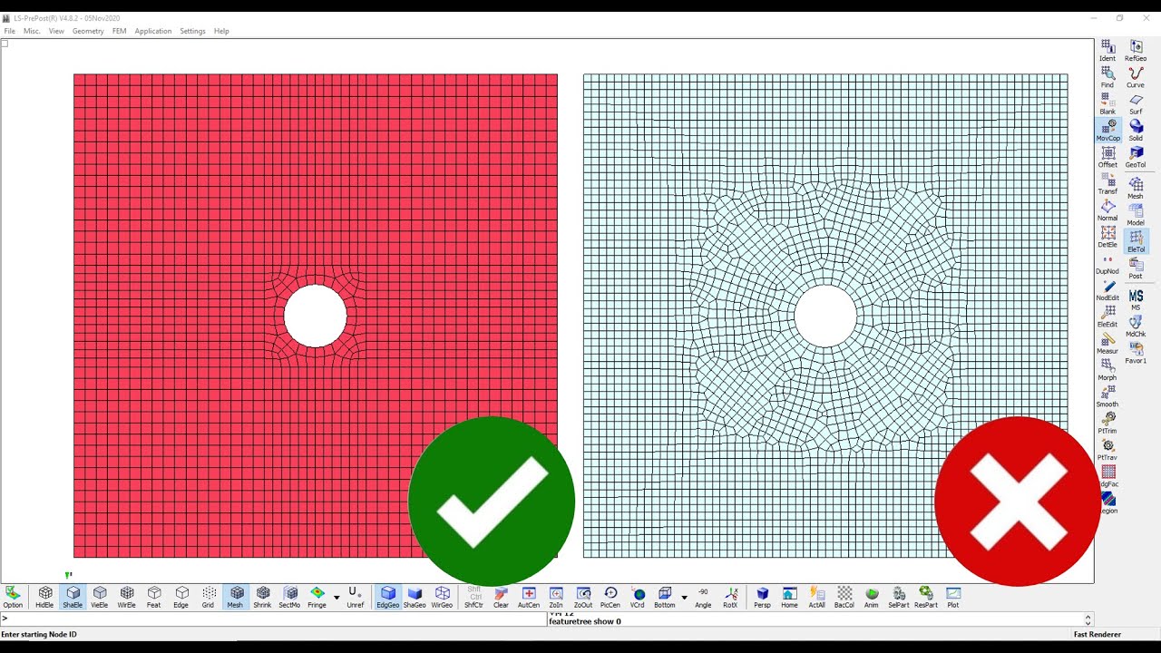 Quad Mesh for a Plate with a Hole