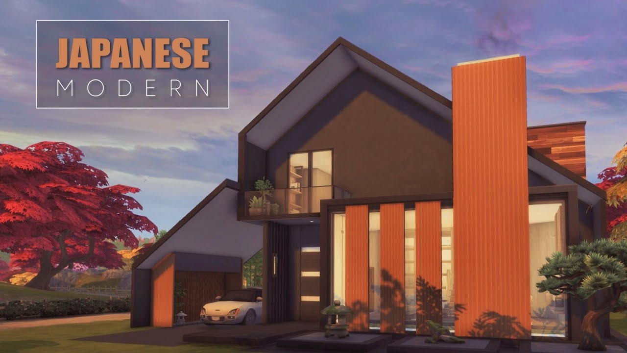 Japanese Modern House | The Sims 4 Speed Build | NO CC | Stop Motion | Mt.Komorebi | Snowy Escape