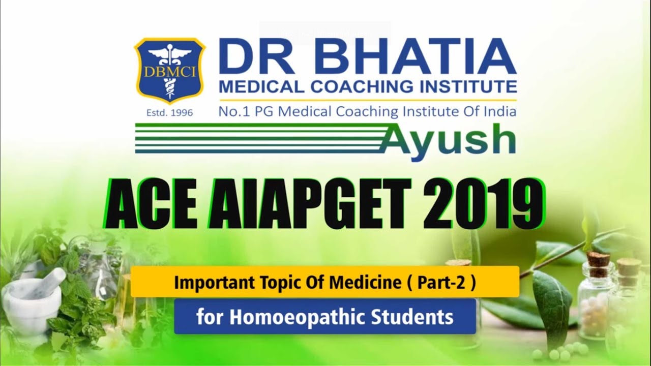 Most Important Medicine Topics To Crack Homeopathy PG Exam