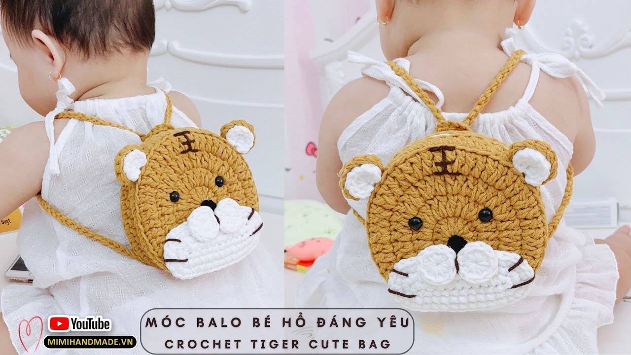 Crochet Tiger Cute Bag 🐯 Móc Balo bé hổ siêu đáng yêu, mẫu có thể đeo chéo | Mimi Handmade