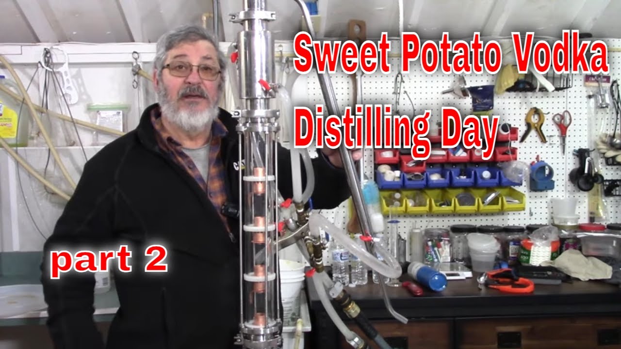 Making Vodka From Sweet Potatoes - Distillation Day   part 2