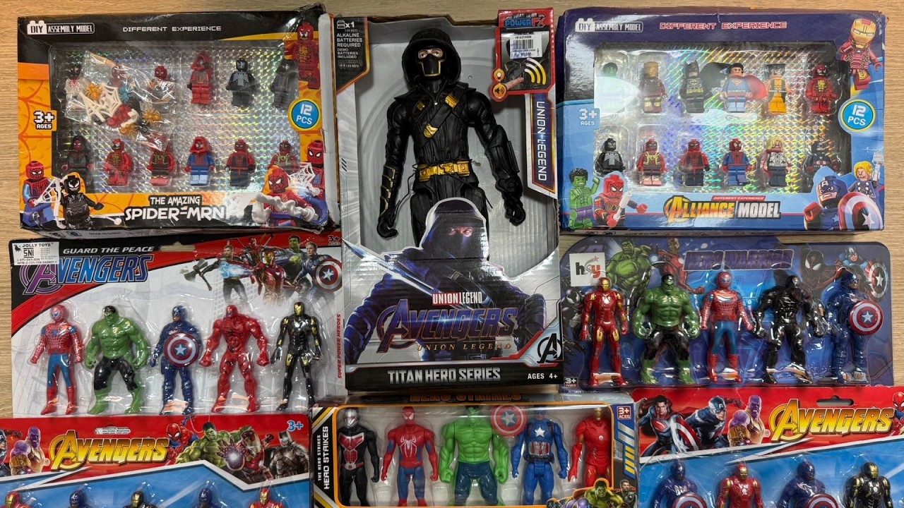 Unboxing and Asmr Avengers Toys from a Mystery Cardboard Box!
