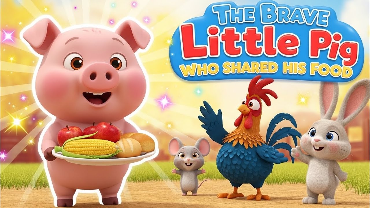 🐷 The Brave Little Pig Who Shared His Food | Moral Story for Kids | short story for kids
