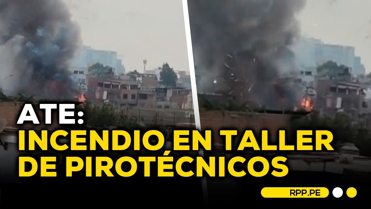 Ate: incendio afecta inmueble que ser&iacute;a taller de pirot&eacute;cnicos #RPPDESPACHO