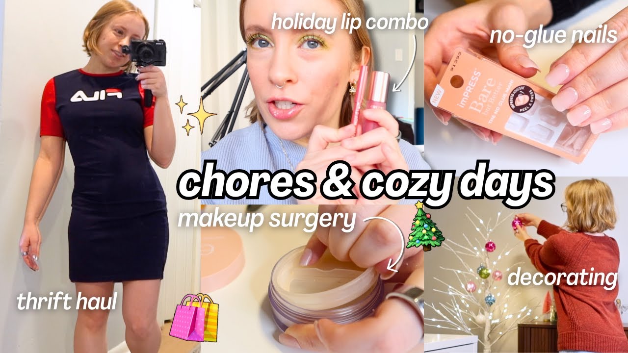 beauty chores, makeup surgery, thrifting, & cozy holiday things 🎄✨🕯️ VLOG
