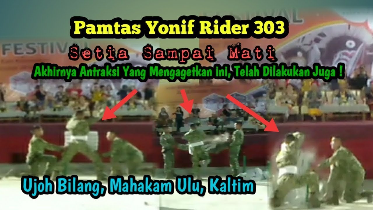 Rekor Muri Festival Hudoq Cross Border 2019- Atraksi Pamtas Yonif Rider 303 (Setia Sampai Mati).