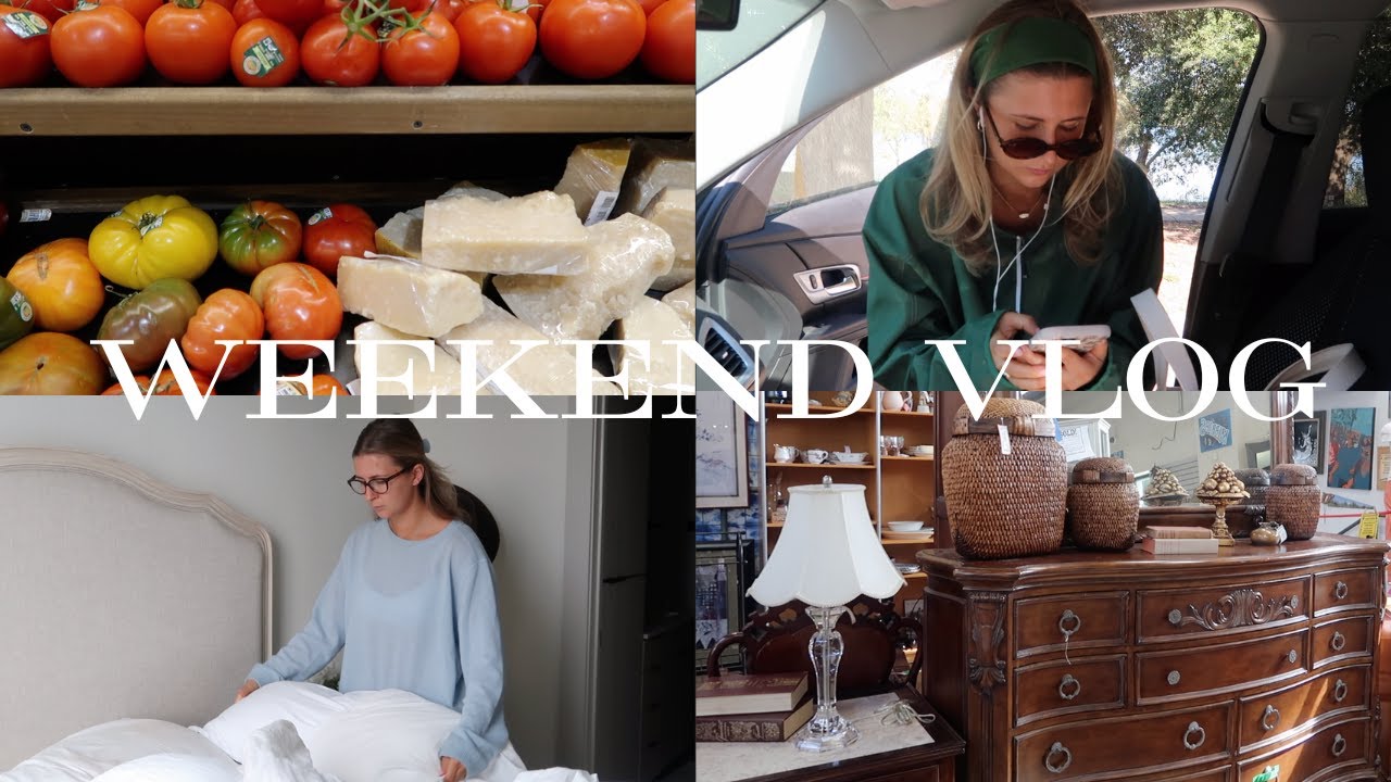 Fall Weekend Vlog: Heated Sculpt Class, Healthy Cooking at Home, Antique Haul, Date Night & Chatting