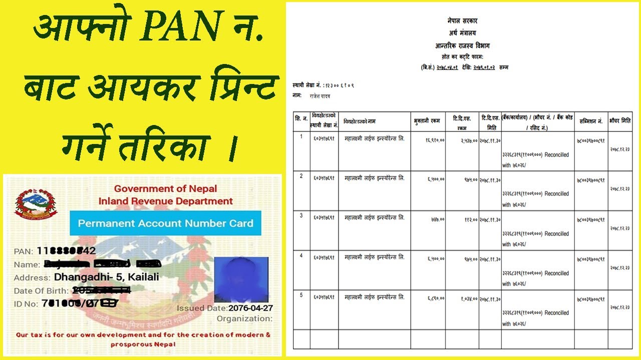 PAN बाट आयकर प्रिन्ट गर्ने तरिका  । How to login Taxpayer.