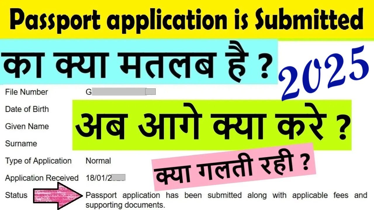 passport application has been submitted along with applicable fees and supporting documents