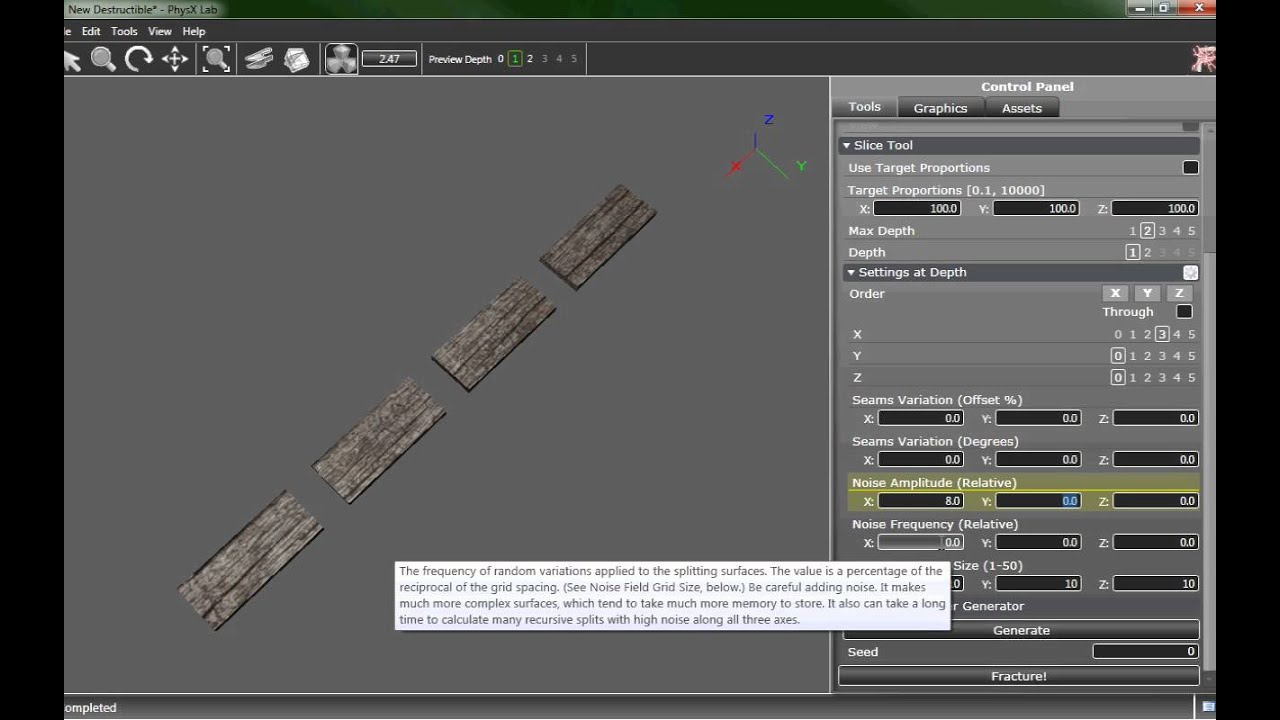 APEX Destruction Tutorial with PhysXLab: Wood Material (3)