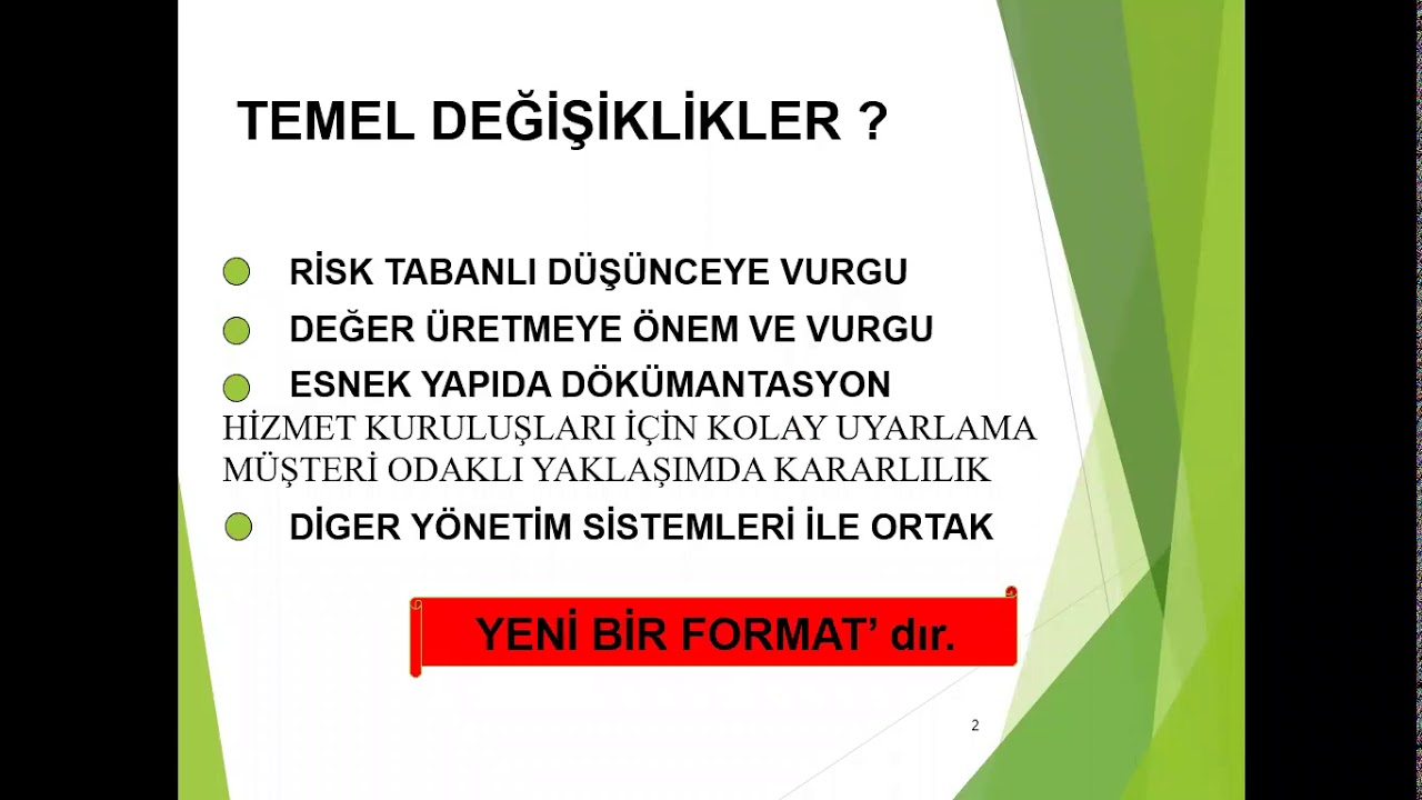 ISO 9001: 2015 Kalite Yönetim Sistemi Bilgilendirme Eğitimi / Mehmet Şeref Kıran