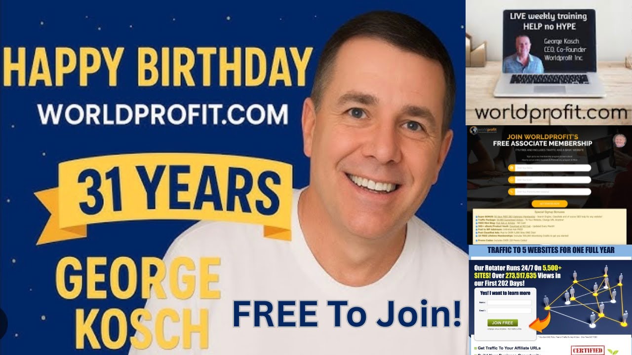 Worldprofit Free Associate Membership | Free Tools + Traffic Training.