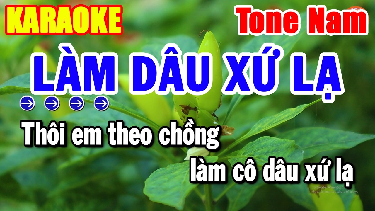 Karaoke Làm Dâu Xứ Lạ Nhạc Sống Tone Nam Beat Chuẩn Dễ Hát Nhất | Hải Tiên