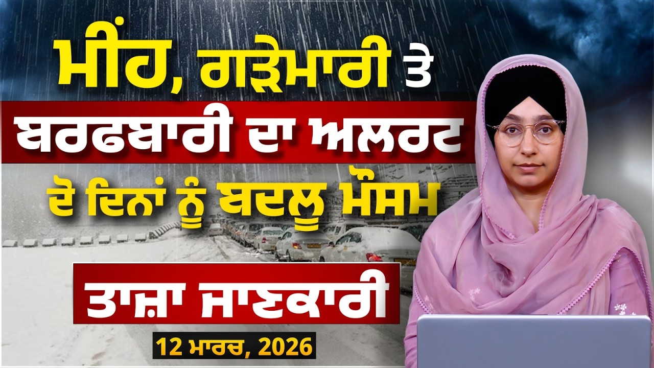 WEATHER REPORT | Punjab-Himachal Weather Forecast l 12 MARCH । THE KHALAS TV