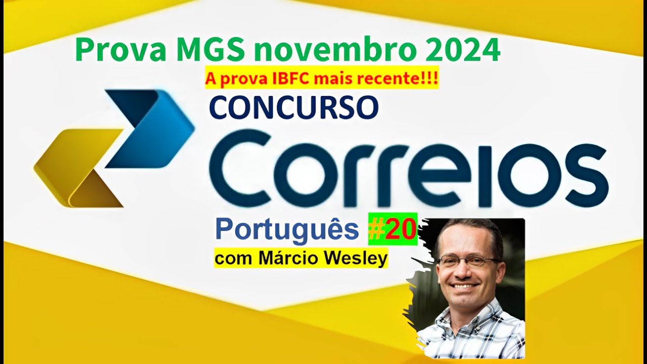 Português para os Correios - PROVA MGS novembro 2024 - a prova mais recente