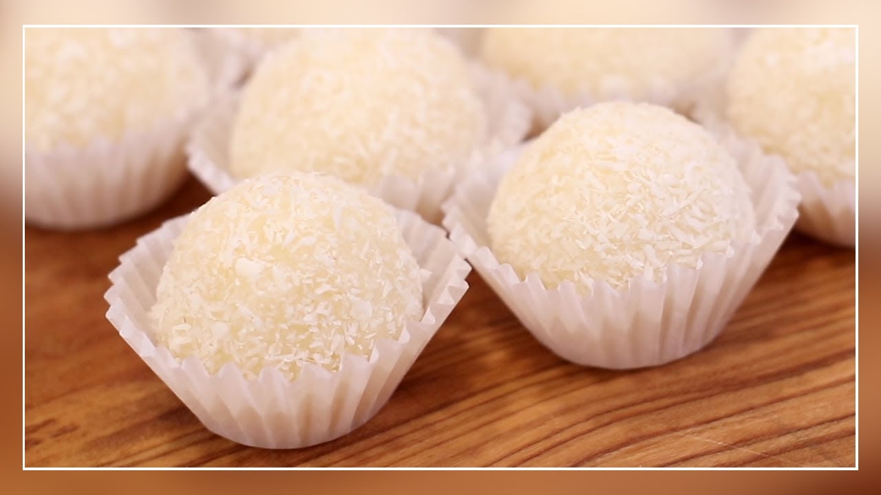 TRUFAS COCO 3 INGREDIENTES | Brigadeiros BRASIL para MESA DULCE