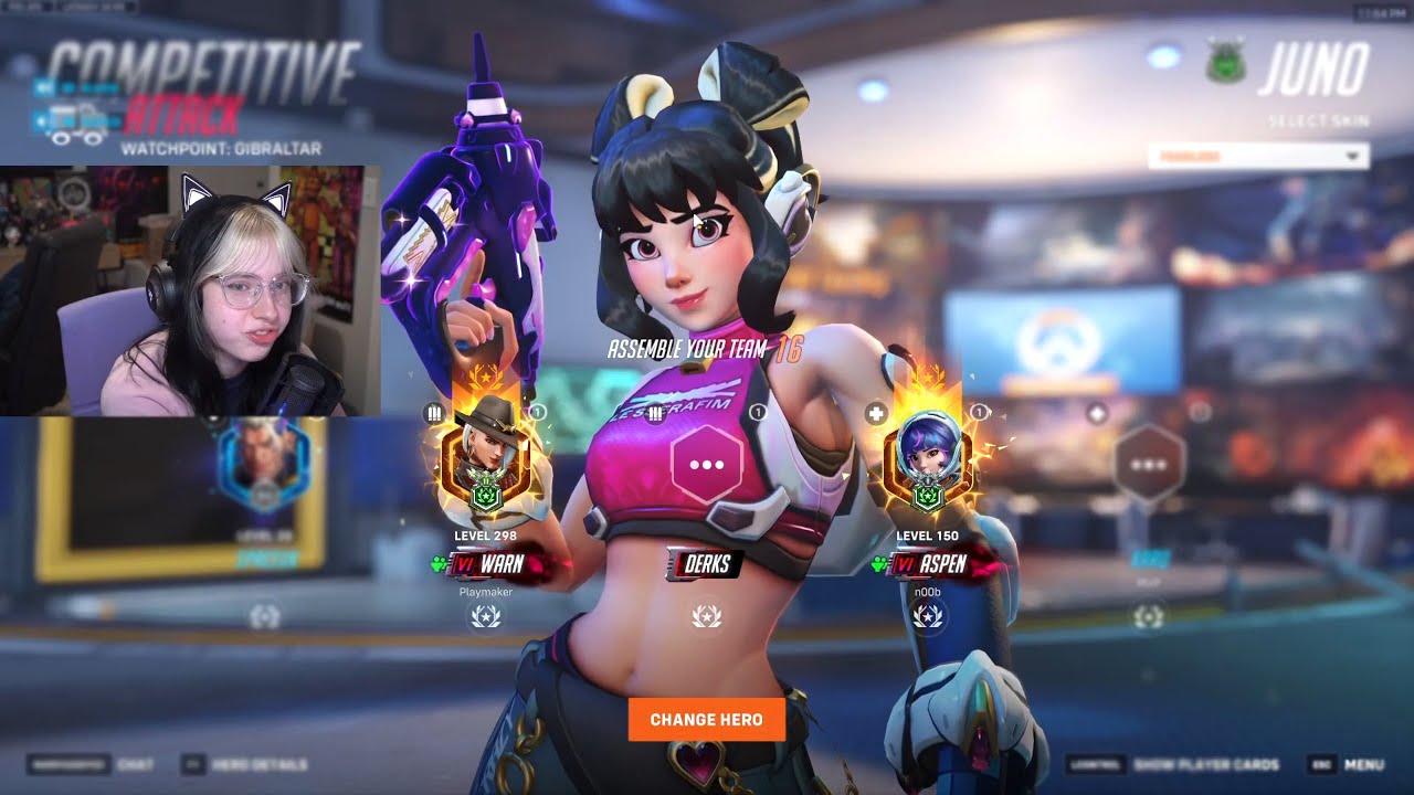 ASPEN CARRY JUNO - 34 ELIMS! OVERWATCH 2 SEASON 18