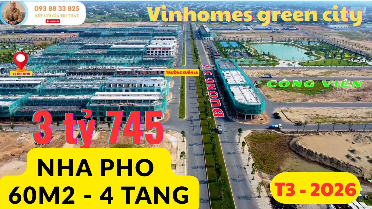Vinhomes Green City | Nhà phố 60m2 - 4 tầng - Giá 3 ty 745 triệu Phân khu The Forest | Senhomes