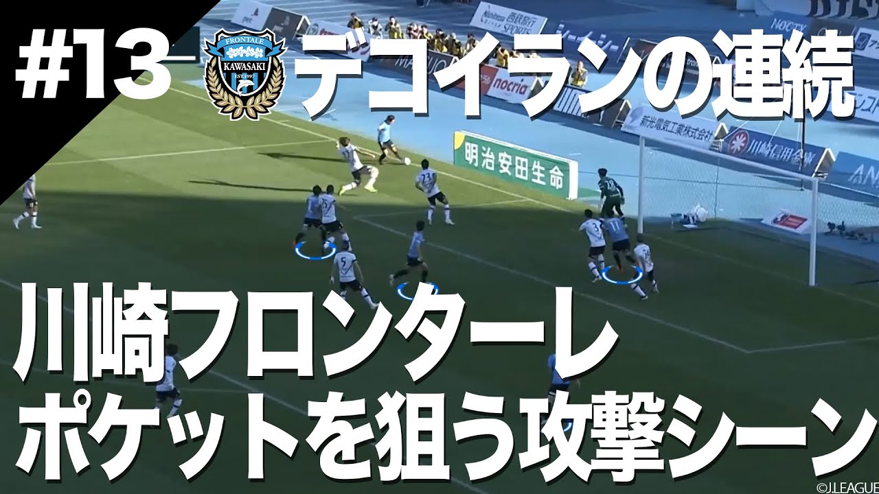 【見るとサッカーが上手くなる！】川崎フロンターレ 逆サイドのポケットを狙った攻撃