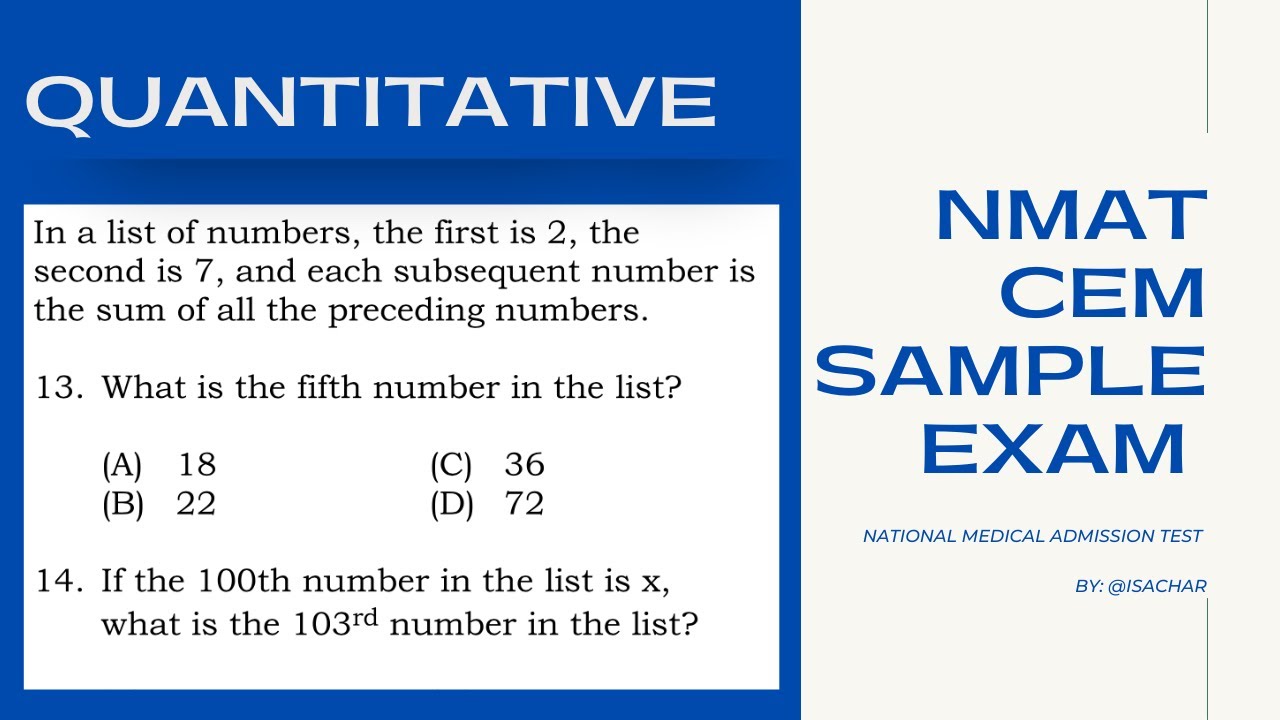 Quantitative 13 and 14: In a list of numbers, the first is 2, the second is 7. NMAT