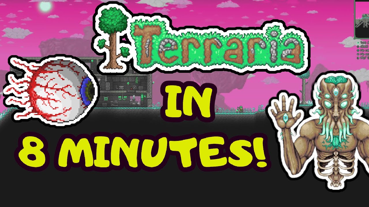 ВСЯ ТЕРРАРИЯ ЗА 8 МИНУТ! Руководство по прохождению Terraria! Пошаговое руководство для новичков ...